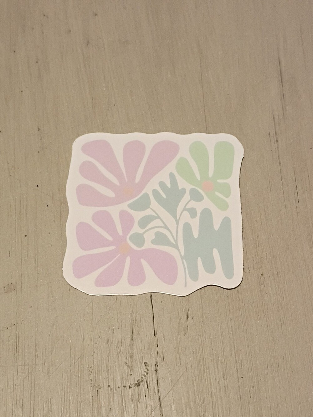 10/$10 Sticker Decal - Pink & Green Flowers And Leaves Design - Brand New